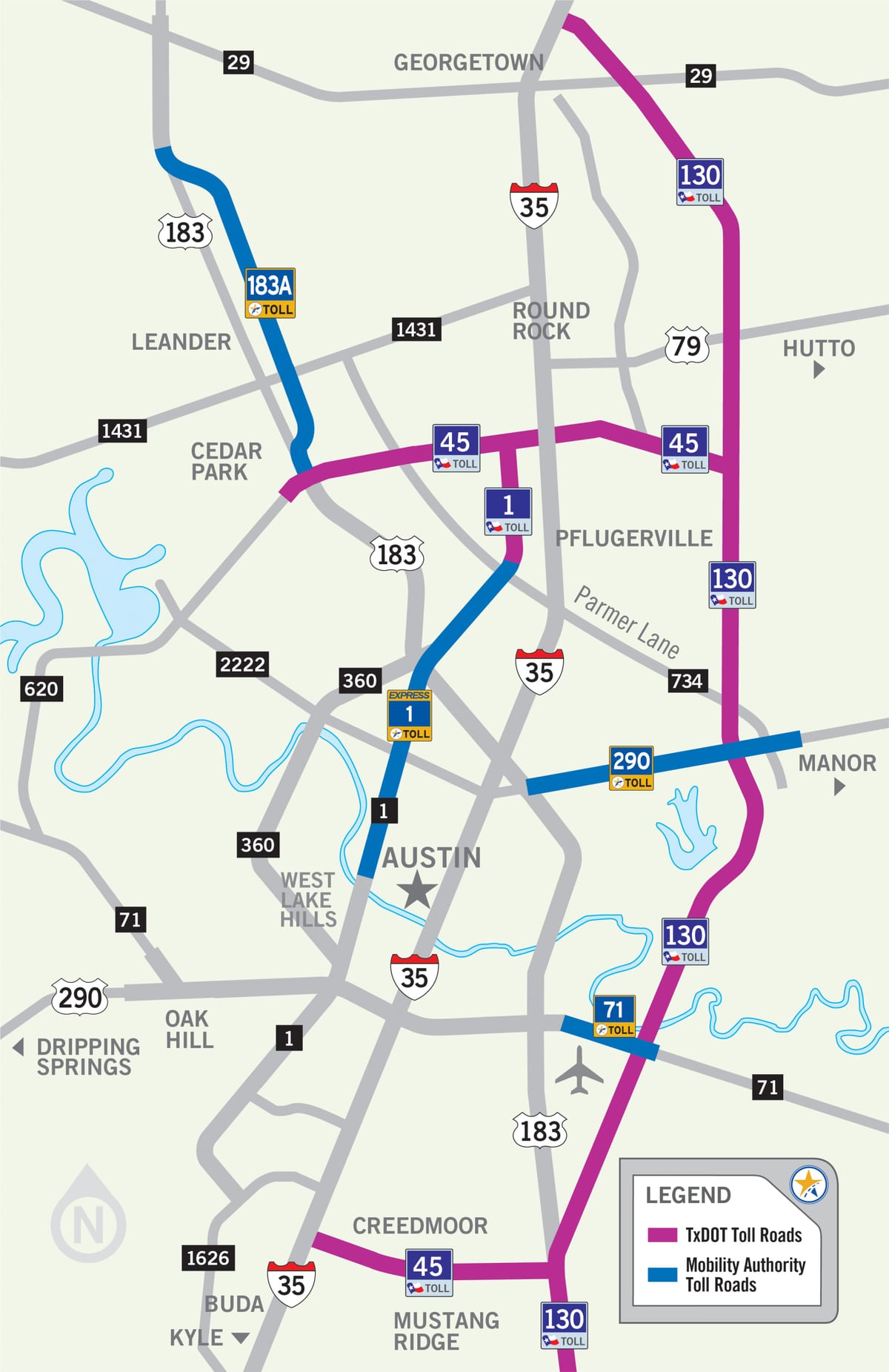 图奥斯汀的收费公路