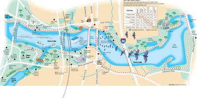 徒步和自行车道的奥斯汀的地图