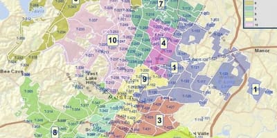 奥斯汀Tx的分区地图
