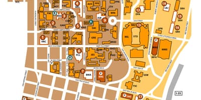 大学得克萨斯州奥斯汀的地图